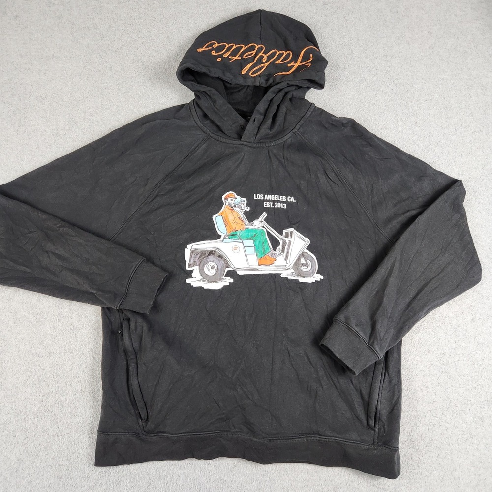 Fabletics Hoodie Mens XL Black Golf Cart Graphic Long Sleeve Pullover Sweatshirt